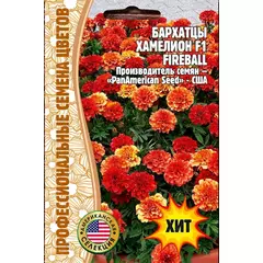 Бархатцы Хамелеон F1 FIREBALL 5 шт РЕДКИЕ СЕМЕНА