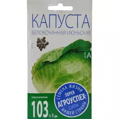 Капуста белокочанная Июньская 0,5 г АГРОУСПЕХ