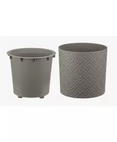 Кашпо Этна D200 мм с встав. Французский серый 3,4 л