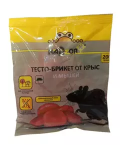 NADZOR Тесто-брикет от крыс и мышей 200 г