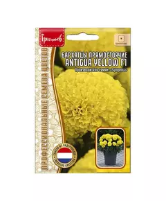 Бархатцы прямостоячие ANTIGUA YELLOW F1 5 шт РЕДКИЕ СЕМЕНА